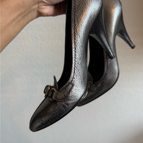 Prada y2k buckle gun-metal metallic pumps - Picture 7 of 9